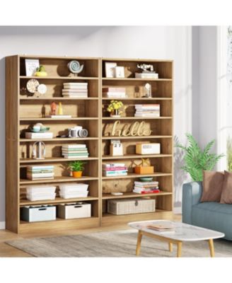 71 Inch Tall Bookcase, Modern Freestanding Bookshelf 9 Tier Bookcases