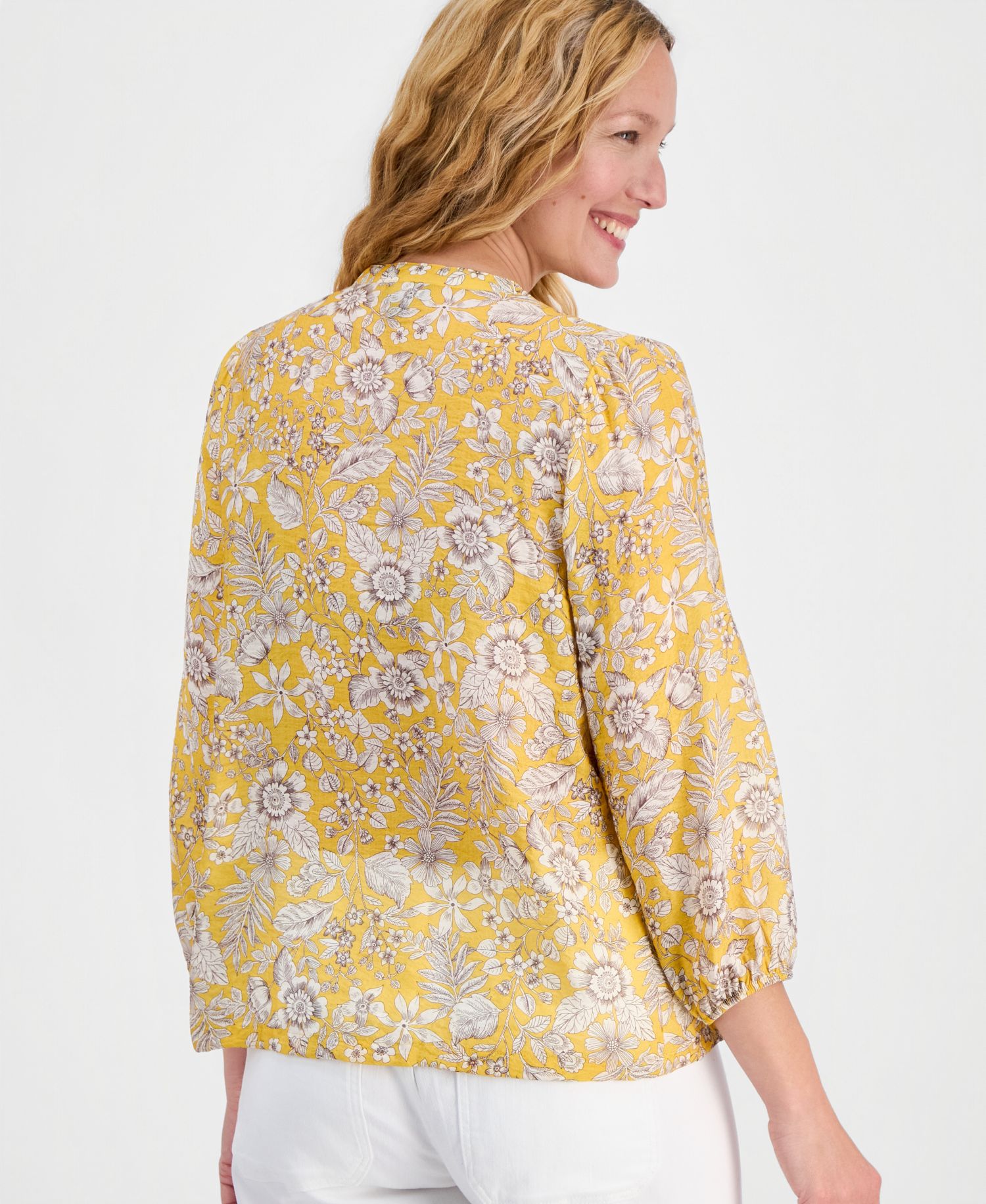 Women's Floral Pintuck Blouse