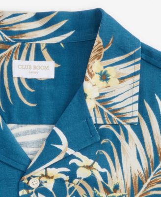 Men's Viva Floral Silk-Blend Short Sleeve Shirt