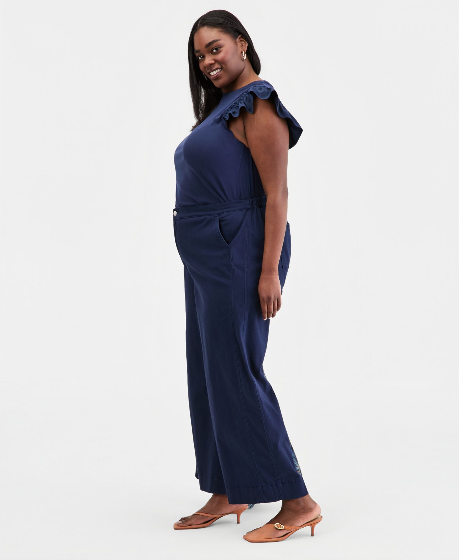 Trendy Plus Size Stretchy-Waist Wide-Leg Pants