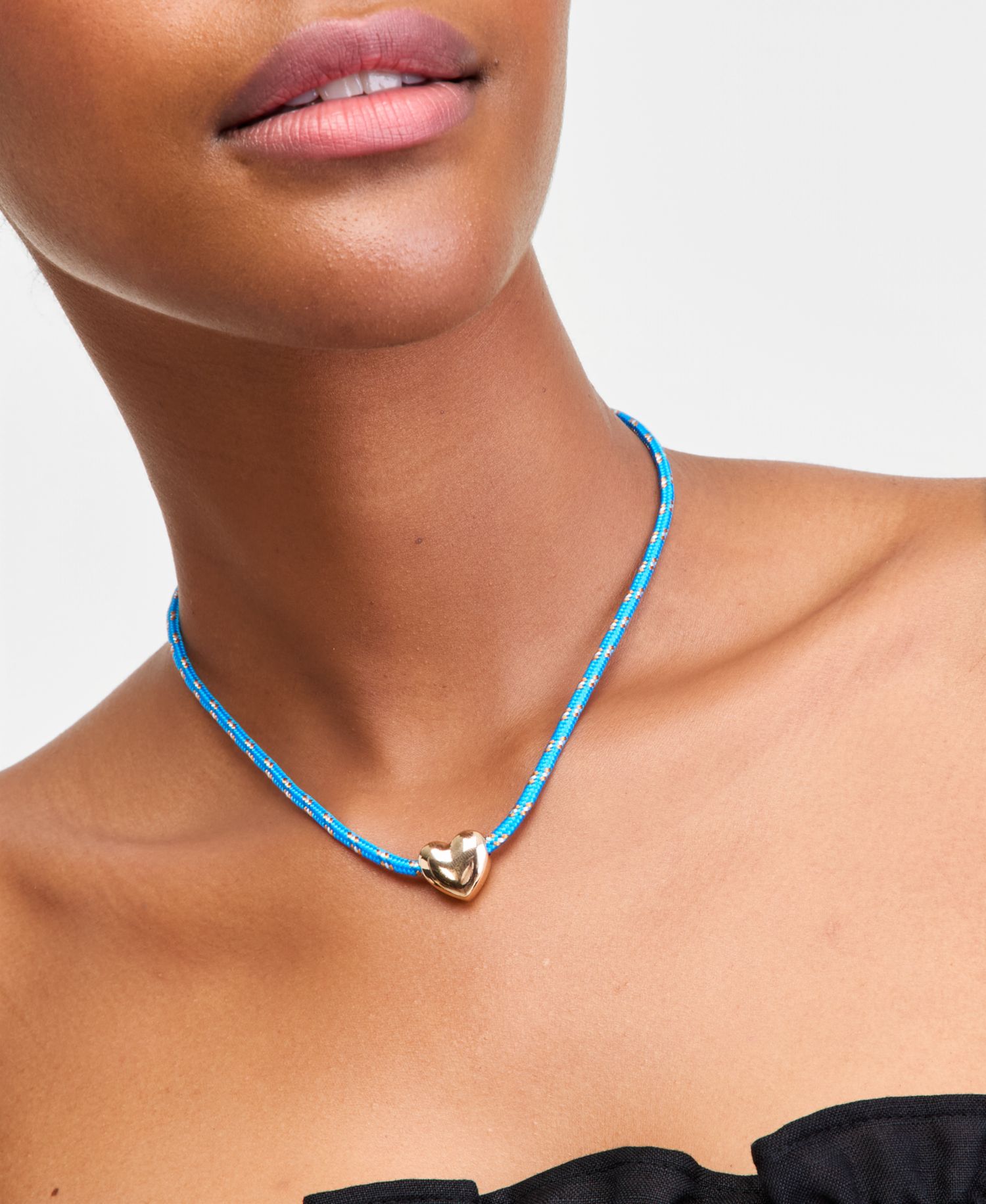 2-Pc. Set Heart Cord Pendant Necklace & Chain Collar Necklace