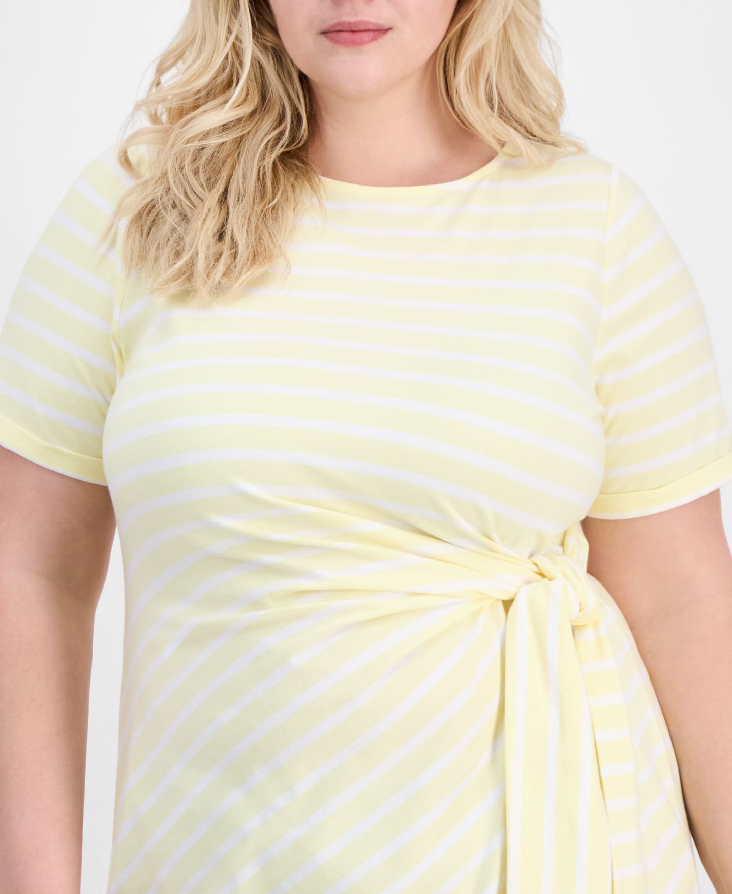 Женское платье On 34th Trendy Plus Size Primavera Tie-Waist, цвет: Lt Daffodil Cmb — фото 4