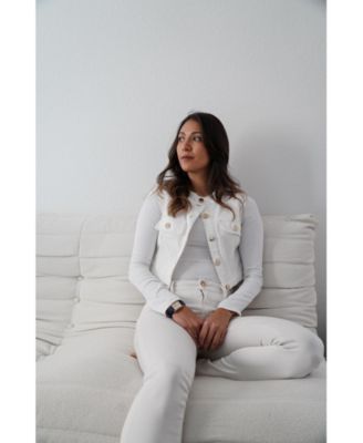 Women's Tank Watch Roman Dial Blue Leather Strap