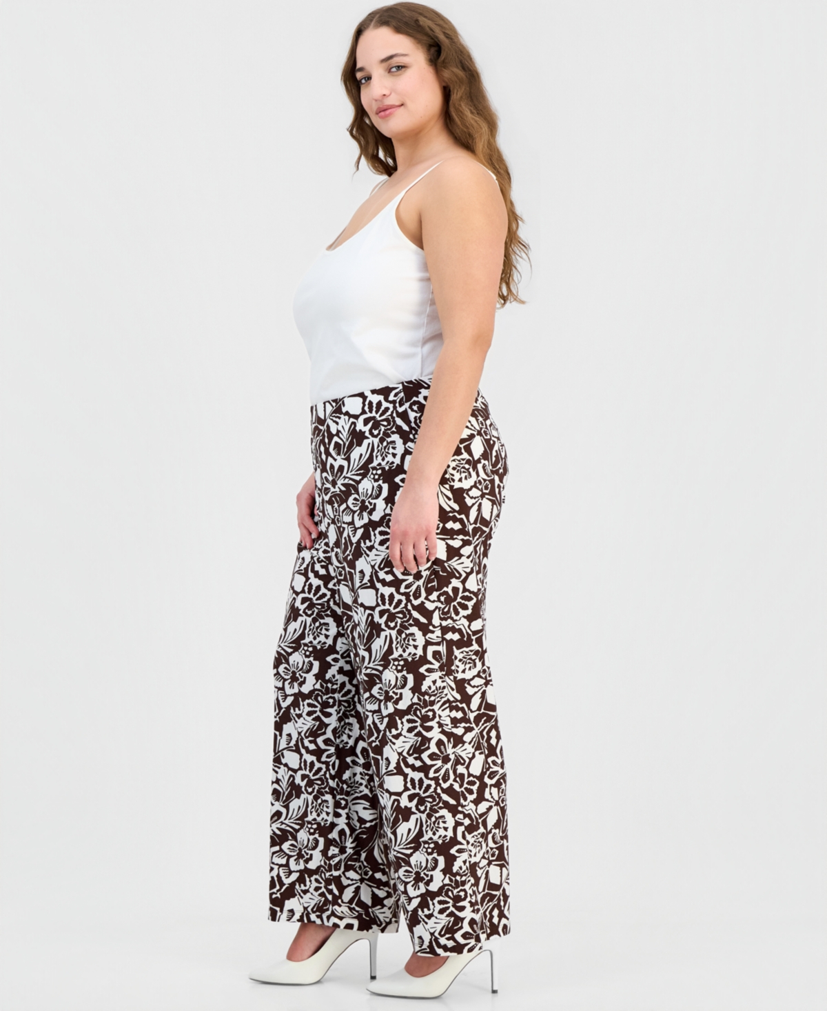 Anne Klein Essentials Plus Pull-On Wide-Leg Pants