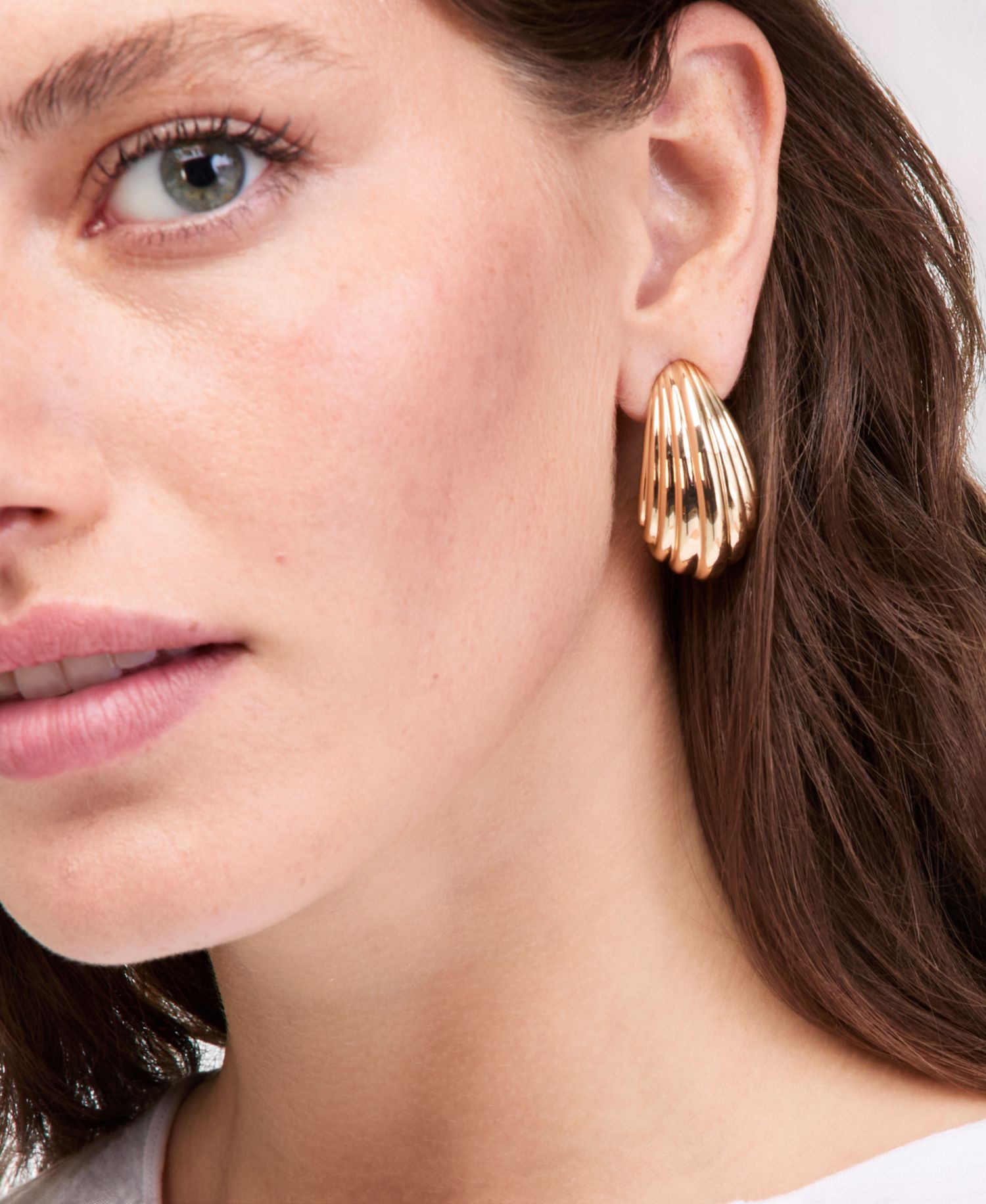 Textured J-Hoop Earrings
