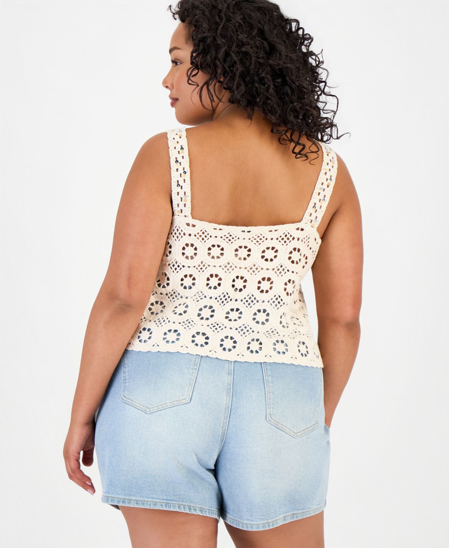 Petite Sequin Crochet Tank