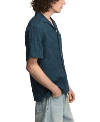 Men's Novelty Textured Camp Collar Shirt