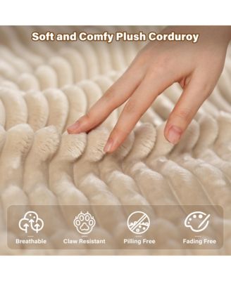 Modular Sectional Sofa Ottoman Seat Module, 32.7" Ottoman Seat for DIY Combination L U V Shaped,Plush Corduroy Loveseat Chair for Living Room