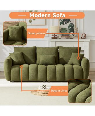 3 Seater + 3 Seater Combo Sofa, Modern Living Room Teddy Sofa Frame