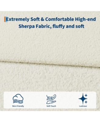  Platform Bed Metal Frame Wooden Slats Sherpa Fabric Upholstered Headboard No Box Spring Noise Free