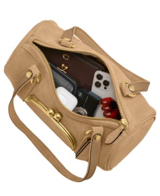 Originals Kisslock Large Suede Barrel Bag