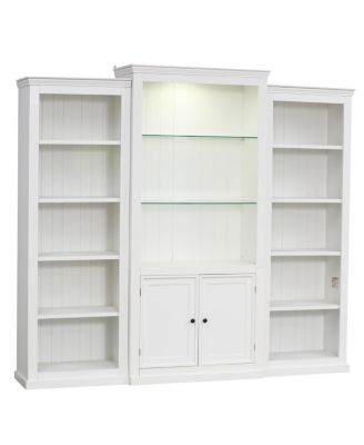 78.75" Tall 3-Piece Bookcase with 5 Color LED Light, Retro Style