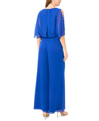 Petite Crew Neck Blouson Jumpsuit