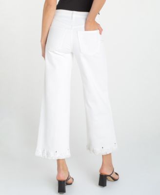 Petite Stride Crop Wide-Leg Jeans