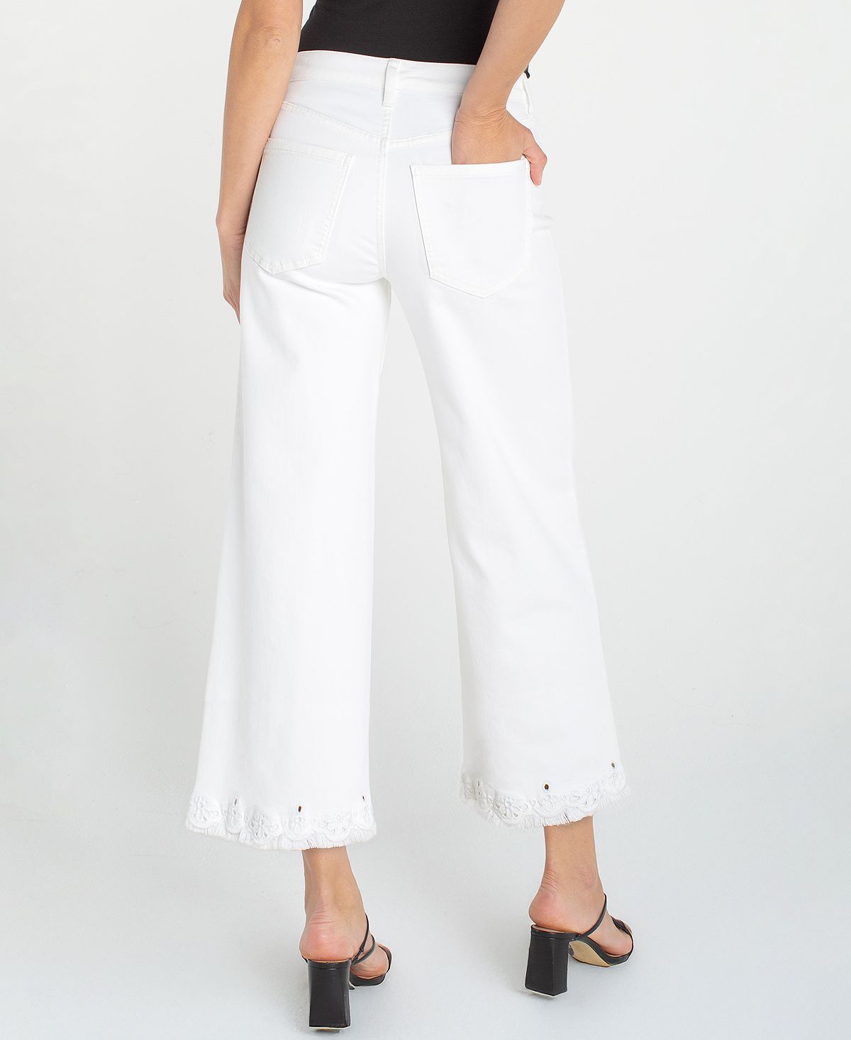 Liverpool Los Angeles Petite Stride Crop Wide-Leg Jeans view 3 — MAYCSS fashion products