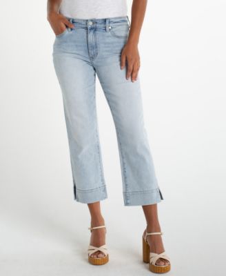 Petite Kennedy Cropped Wide-Hem Jeans