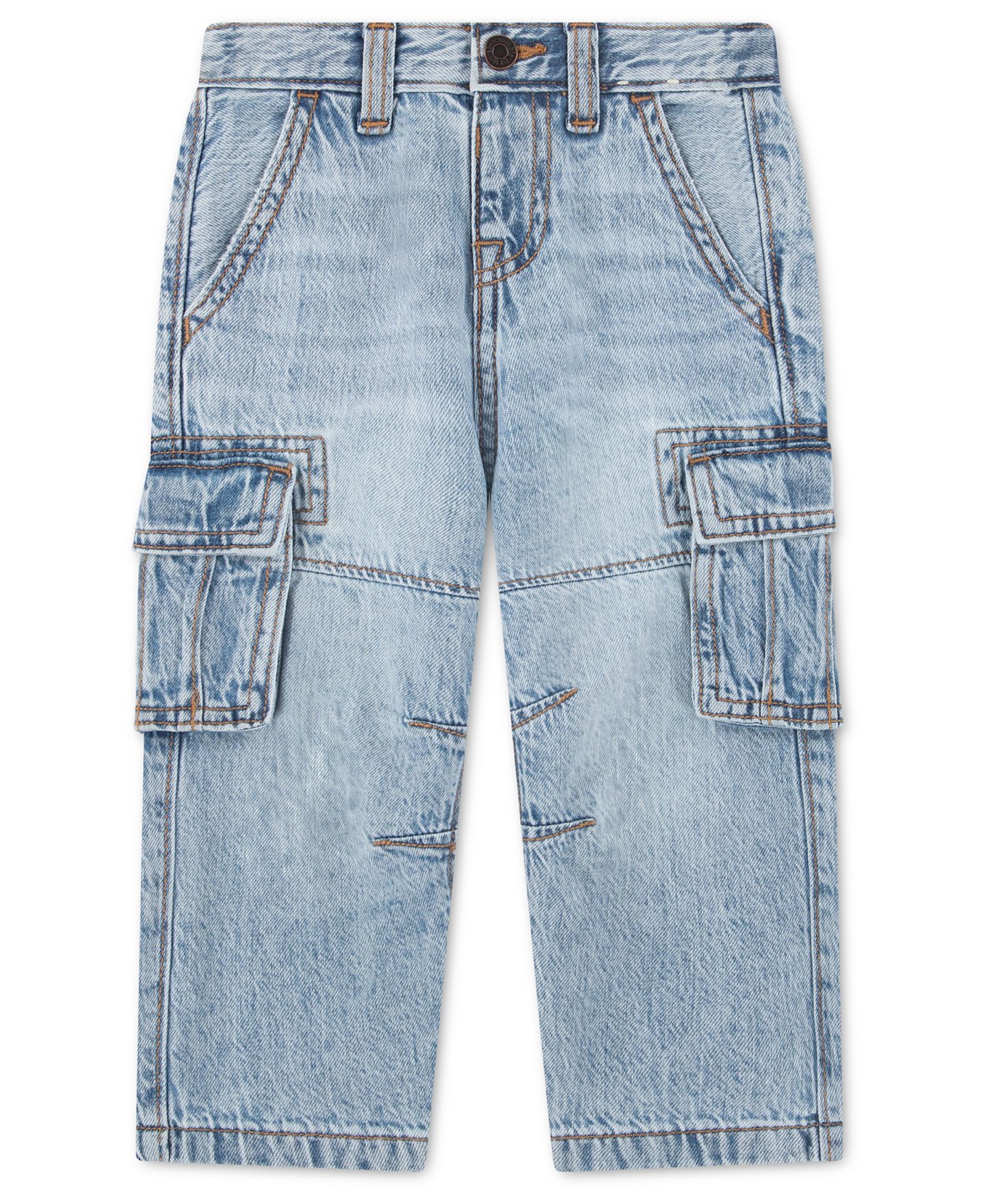 Джинсы abercrombie kids Baggy Cargo Jeans для мальчиков-малышей, цвет: Синий — фото 1