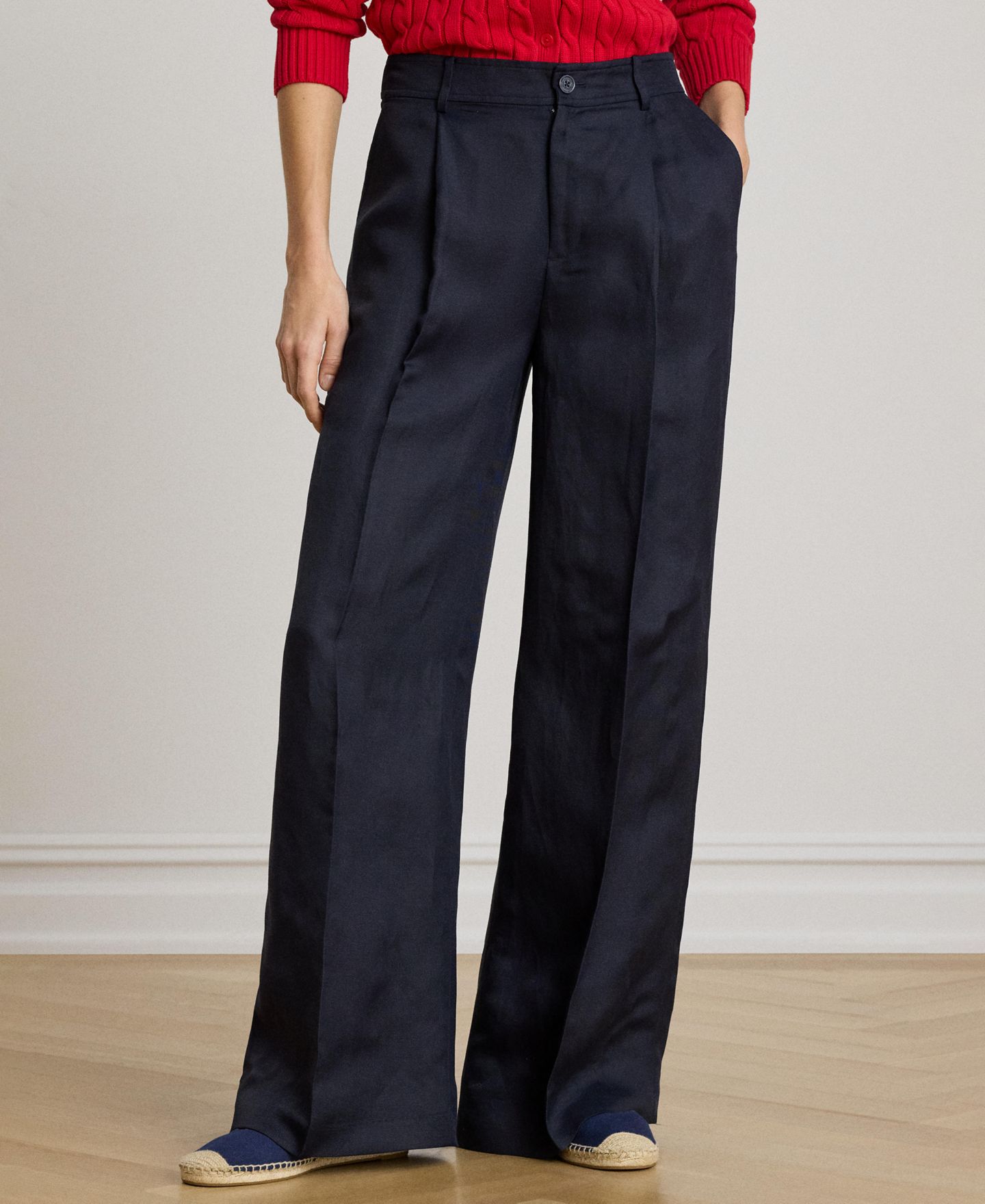 Женские брюки Lauren Ralph Lauren Twill Wide-Leg, цвет: Тёмно-синий — фото 3