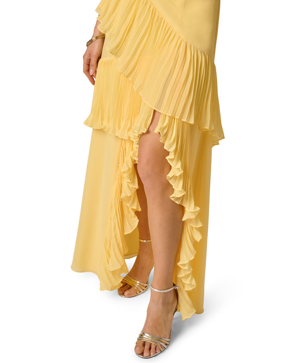 Adrianna Women's One-Shoulder Chiffon High-Low Gown view 4 — MAYCSS fashion products
