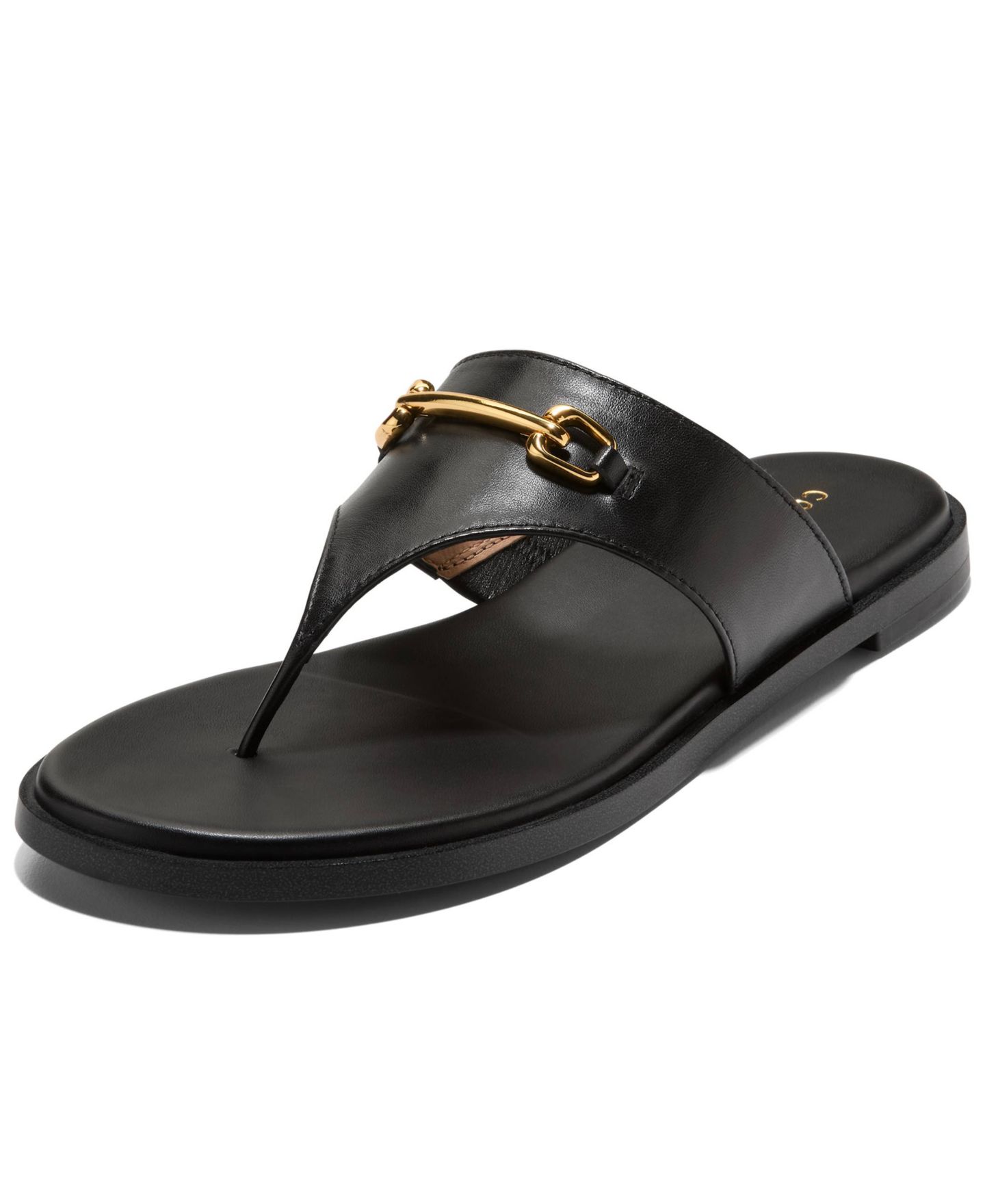 Женские сандалии Cole Haan Flynn Thong, цвет: Чёрный кожаный — фото 7