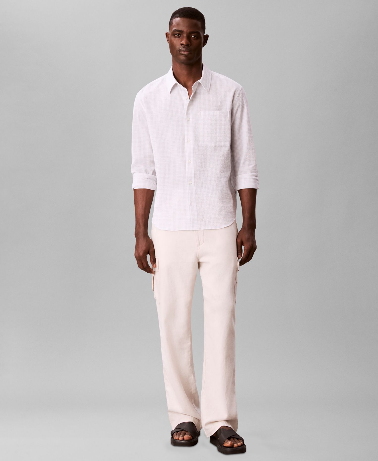 Men's Long-Sleeve Crinkle Poplin Shirt