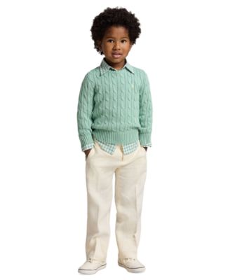 Boys' 2-7 Cable-Knit Cotton Sweater