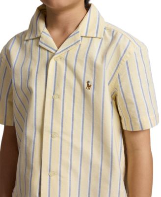 Boys' 8-20 Striped Oxford Camp Collar Shirt