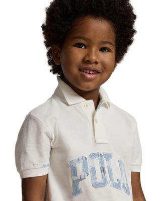 Boys' 2-7 Logo Cotton Mesh Polo Shirt