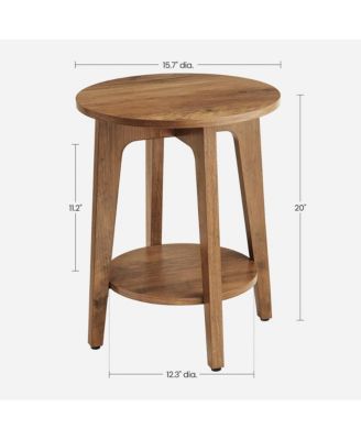 Round End Table With Lower Shelf For Small Spaces