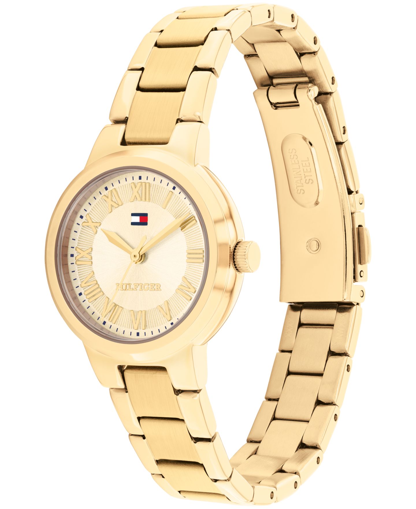 Женские часы Tommy Hilfiger Quartz Gold Tone Stainless Steel Bracelet Watch, 28mm — фото 2