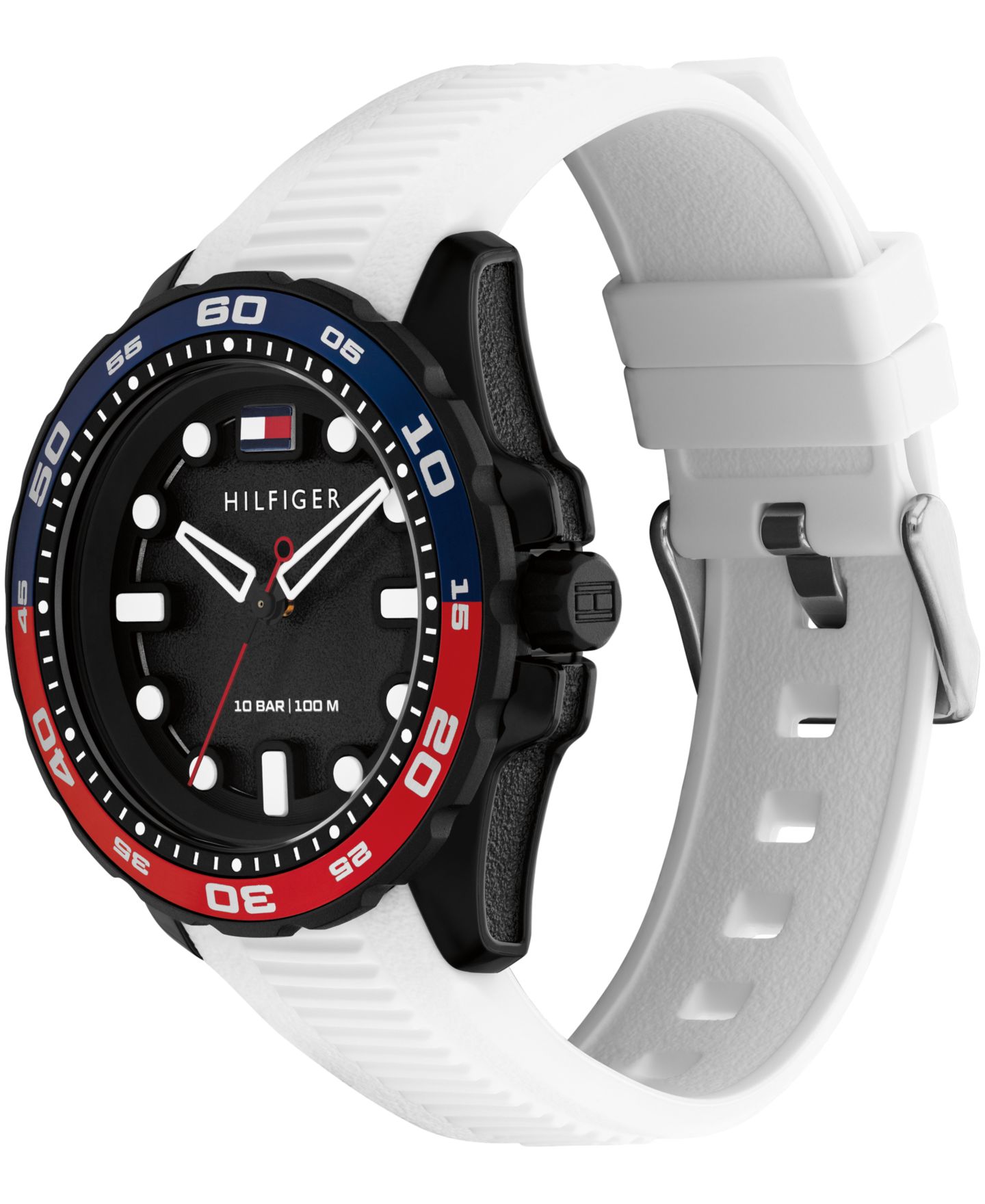 Мужские часы Tommy Hilfiger Quartz White Silicone Strap Watch, 40mm — фото 2