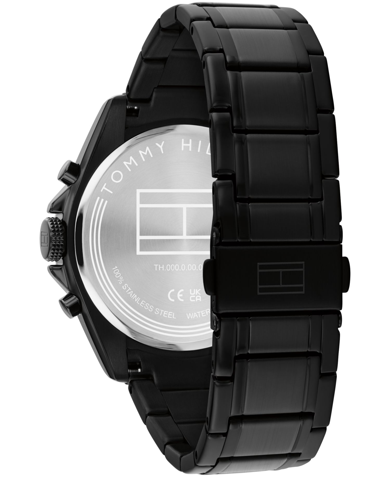 Men's Multifunction Black IP Stainless Steel Bracelet Watch, 42mm