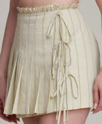Women's Pleated Wrap Mini Skirt