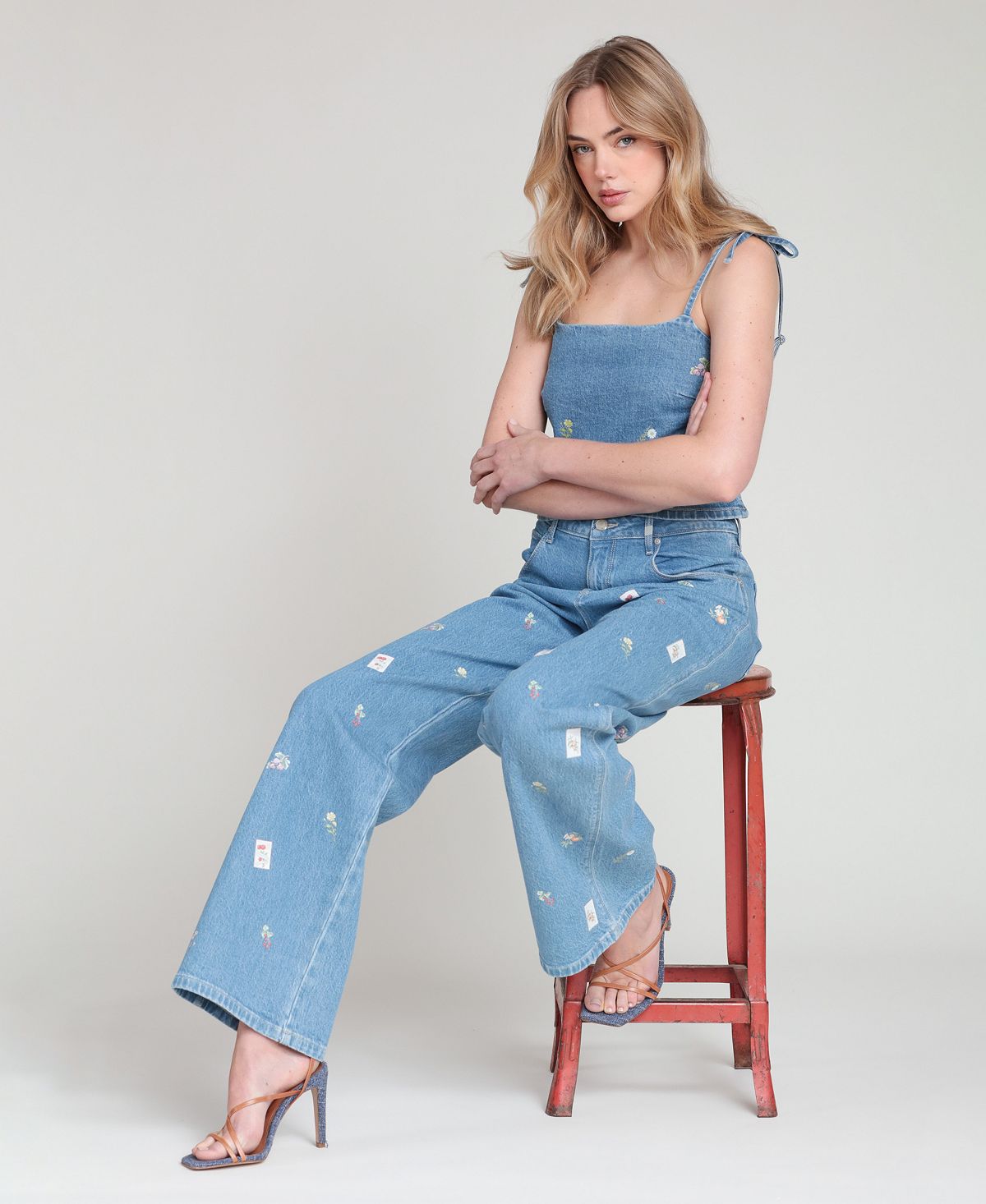 Avec Les Filles Women's High-Rise Printed Jeans view 4 — MAYCSS fashion products