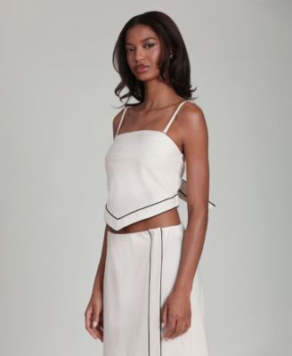 Women's Contrast-Trim Scarf Top