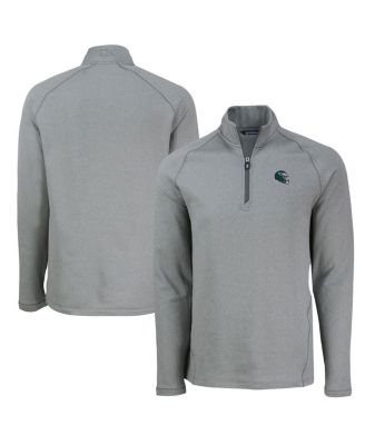 Men's Heather Gray Philadelphia Eagles Peshastin Eco Fleece Tri-Blend Raglan Quarter-Zip Jacket
