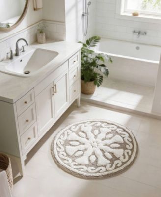 Casablanca Tufted Cotton Bath Rug, 25" Round