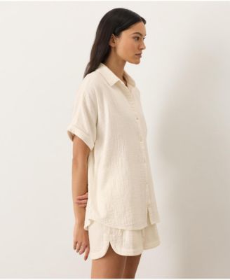 Women's Organic Cotton Coastal Double Gauze Oversized Shirt