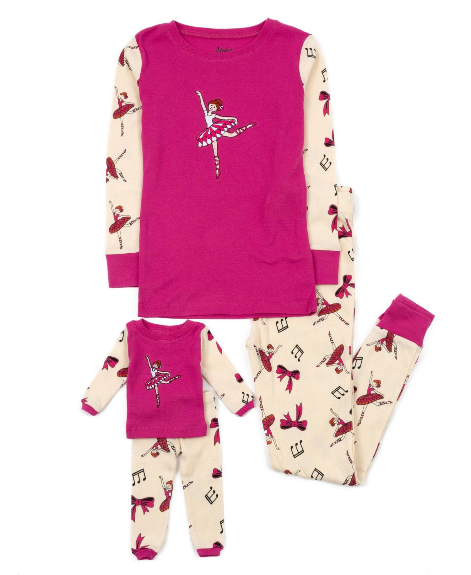 Big Girls 6-14 Matching Doll Snug-Fit Cotton Long Sleeve Pajamas