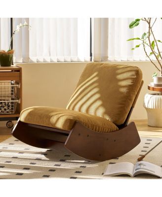 Corduroy-Wood Comfortable Glider Rocking Chair Furniture