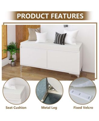 Wall-Mounted Entryway Shelf with Hooks and Storage Bench Set for Entryway, Hallway, Living Room, Bedroom