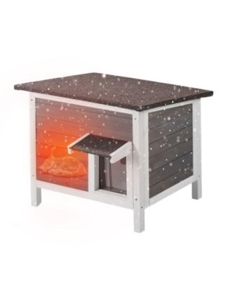 Outdoor Insulated Cat House with Open Roof and Weatherproof Design
