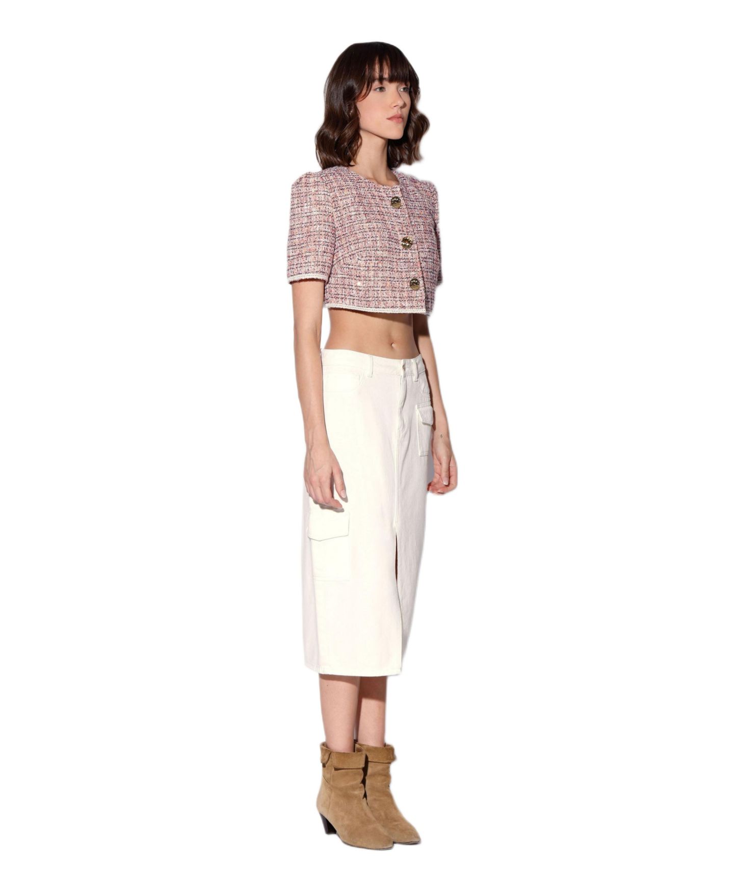 Женская куртка Walter Baker Helene Cropped Boucle Tweed, цвет: Разноцветный — фото 3
