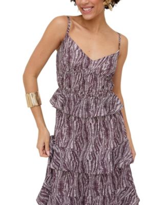 Women's Tangiers Tiered Line Print Maxi Dress