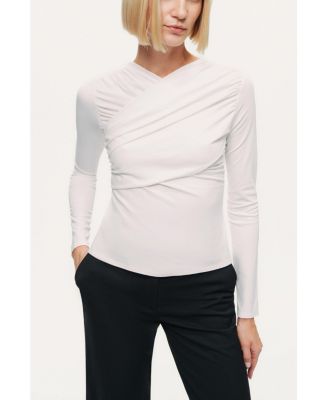 Women's Draped Detail Long Sleeve Top