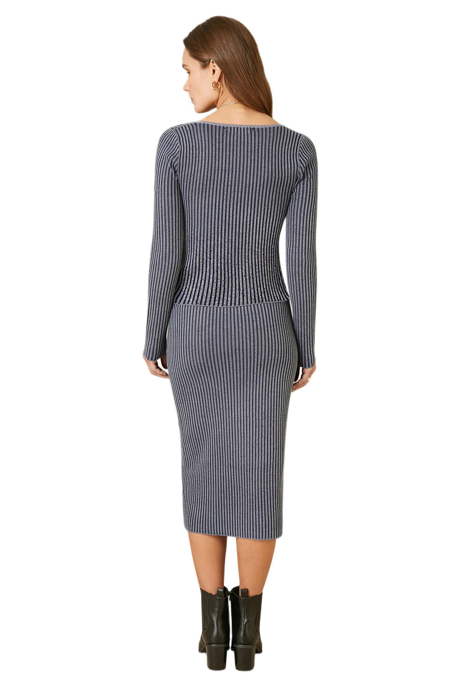 Women's Sweetheart-Neck Fitted Ribbed Knit Top