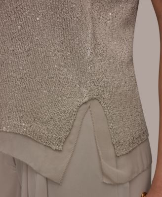 Women's Sequin Scoop Neck Sweater