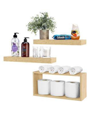 2 Floating Shelves with Invisible Brackets & 1 Rectangular Box