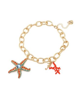 Faux Stone Starfish Pendant Necklace