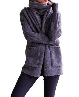 Women's Flecked Hooded Coatigan